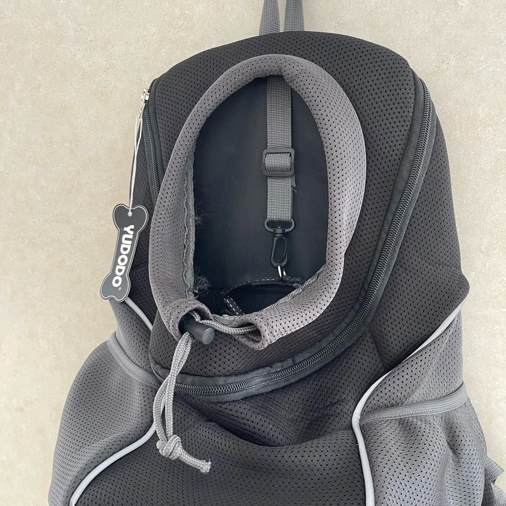 YUDODO Adjustable Dog Carrier Backpack Breathable Mesh Pet Travel Front Pack M